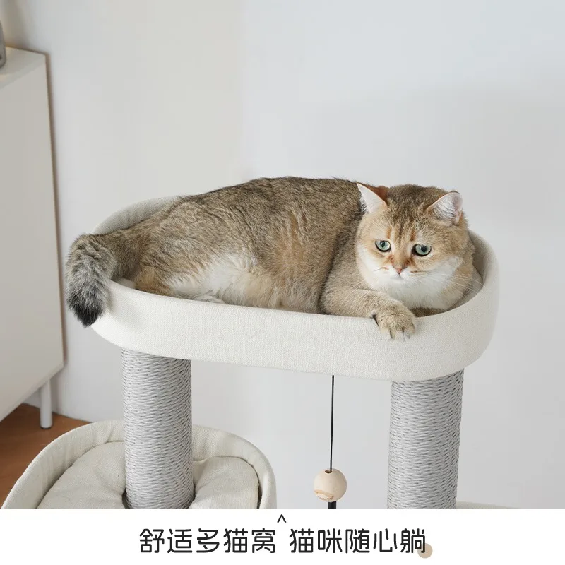 Mountain rock white cat climbing frame cat scratching board integrated space capsule against the wall household small apartment