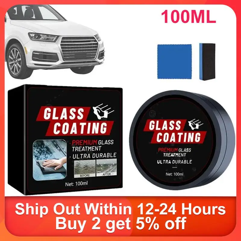 Ceramic Glass Coating 100ml Hydrophobic Glass Coating For Windshield Long Lasting Enhances Clarity Visibility For Navigation