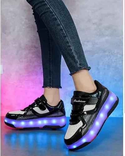 

4 Wheel Roller Skate Shoes Kids Boys Girls Flashing Light Shoes Led Light Luminous Sneakers Outdoor Casual Shoes for Women
