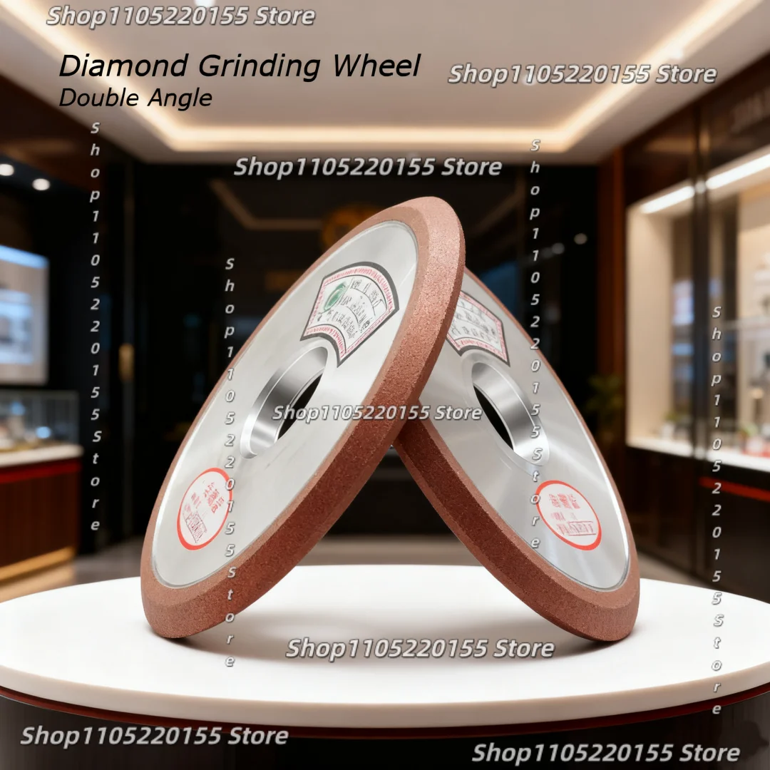Grit150 Diamond Resin Grinding Wheel Disc Double Beveled Angle 60° 90° for Grinding Alloy Ceramic Tungsten Steel Cutting Tools