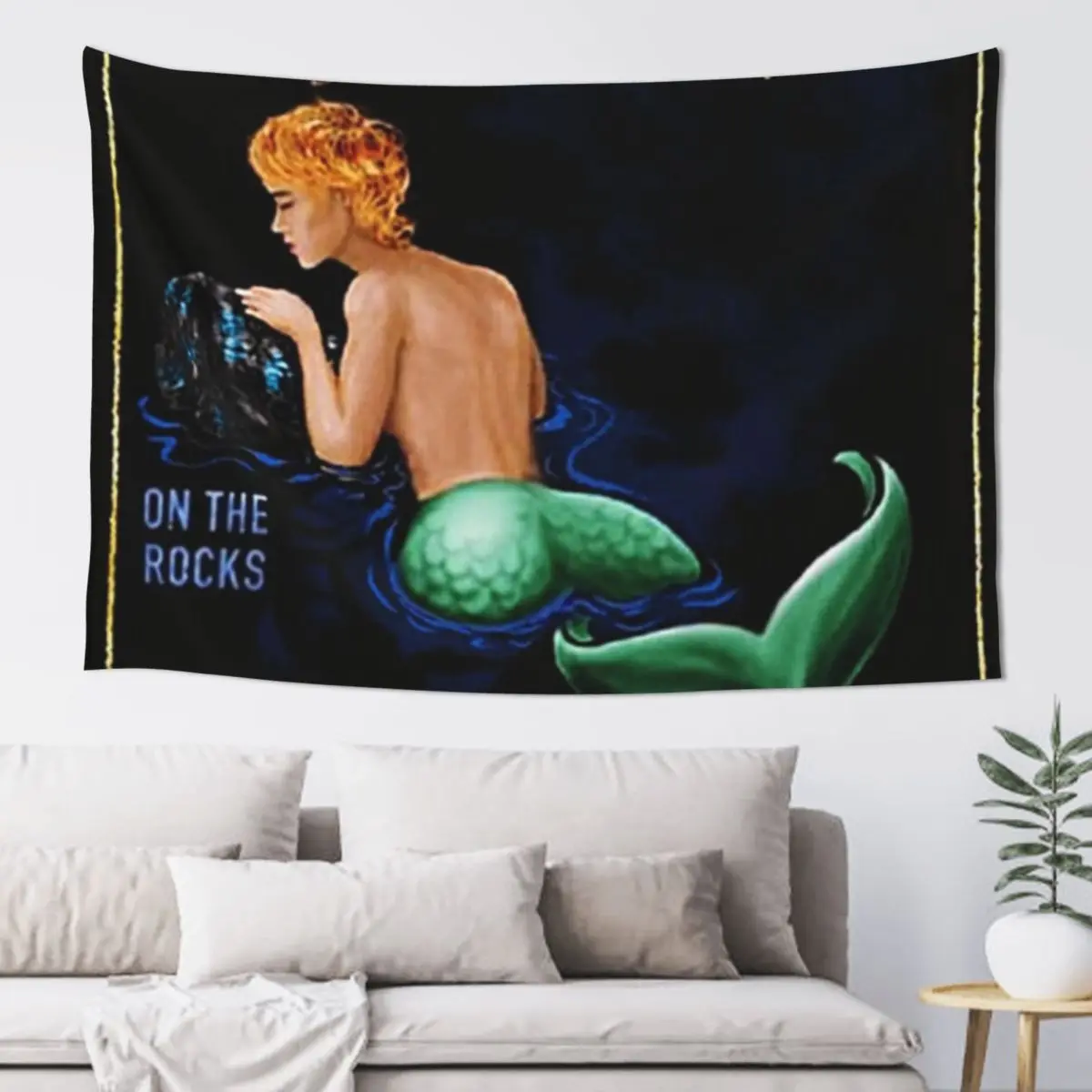 

Vintage Siren "Mermaid" Lost Reef Key West Spiced Rum Lithograph Wall Art Tapestry Room Decorations On The Wall Tapestry