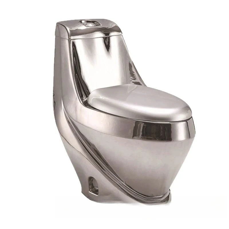 

Electroplated gold one-piece toilet, retro European bathroom golden big pipe