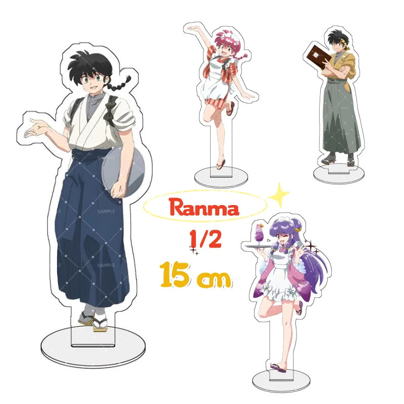 NEW Anime Ranma 1/2 Nibun No Ichi Acrylic Stand Model Plate Decoration Desk Figure Display Cartoon New Year's gifts 15cm
