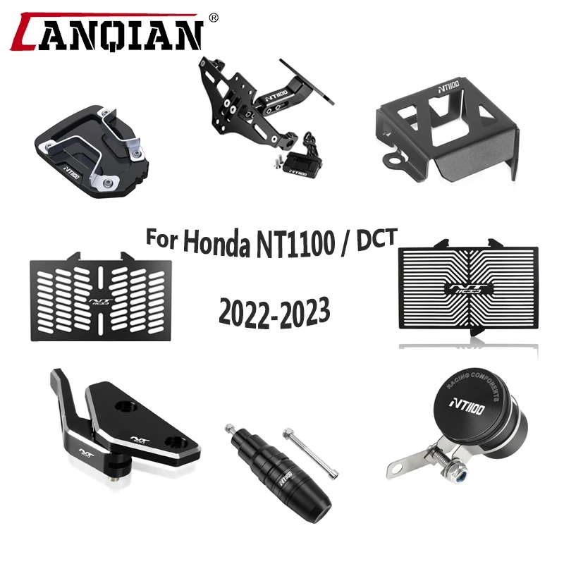 

FOR HONDA NT1100 DCT 2022 2023 2024 Accessories NT 1100 Side Stand Kickstand Enlarge Radiator Guard License Plate Bracket Holder