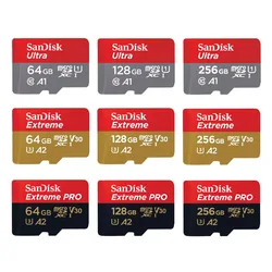 Tarjeta Ultra Micro SD SanDisk, tarjeta de memoria MicroSDHC de 16GB y 32GB, 64GB, 128GB, 256GB, tarjeta MicroSDXC EXTREME/Extreme PRO V30 U3 4K UHD TF