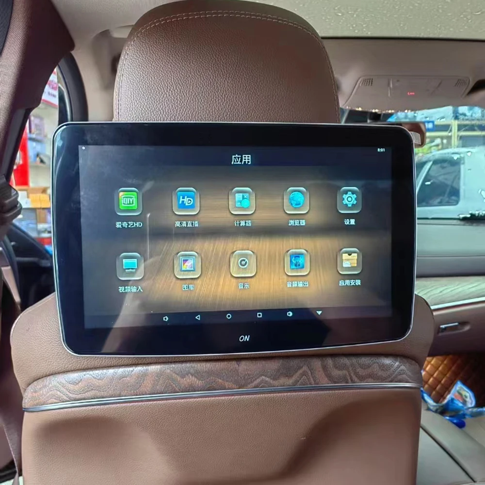 2023 Latest Android 12.0 System 4G 5G Network 8 Cores Fixed Bracket Rear Seat Display Headrest Monitor For All Car Mercedes-benz