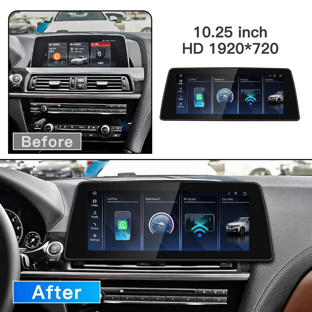 stwei Linux System 10.25 12.3 12.8inch Screen For BMW 6 Series M6 F06 F12 F13 CIC NBT Wireless CarPlay Auto Car Video Players