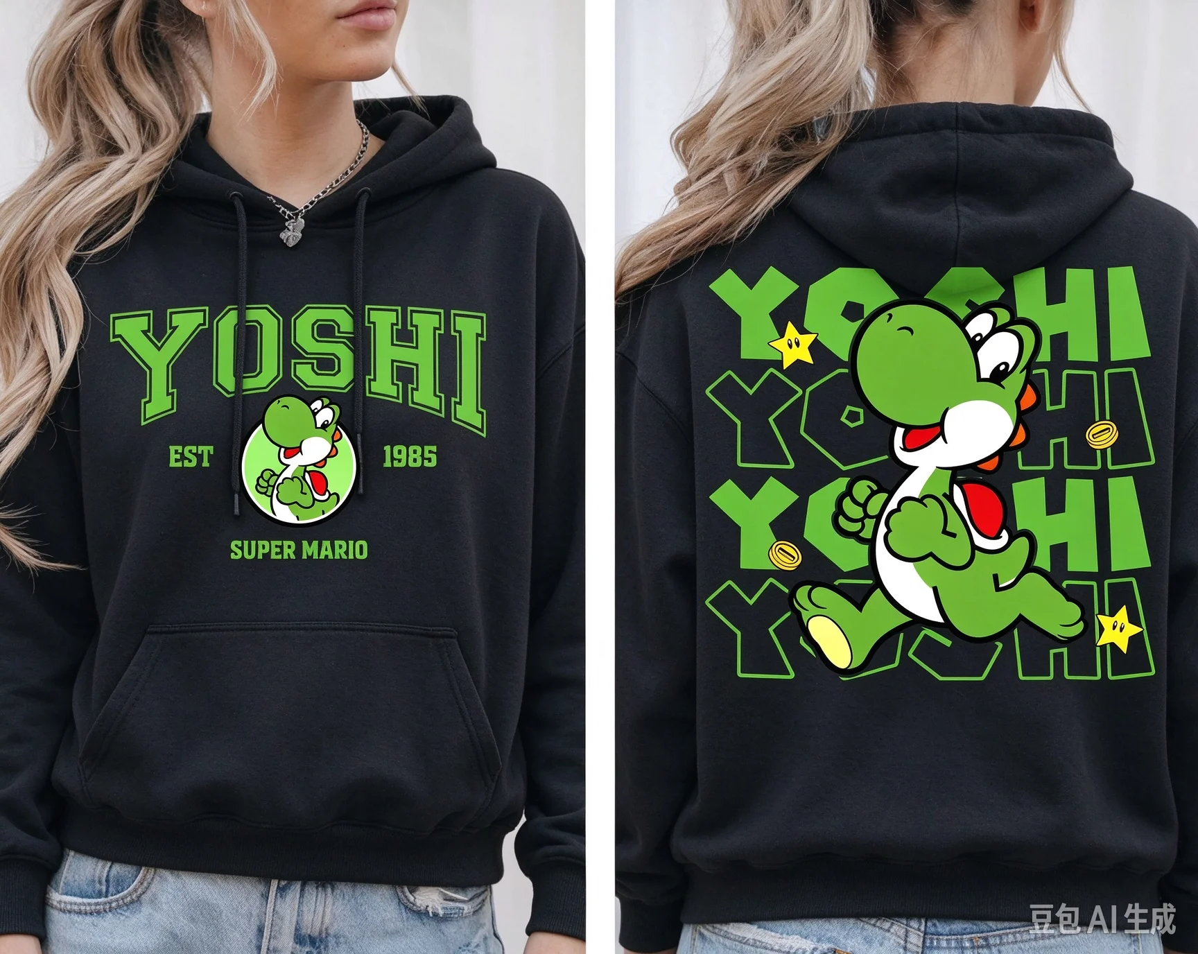 Anime Super Mario Yoshi Hoodie Mario Bowser Peach Hoodie 2026 Summer New Men's and Women's Cotton Ins Y2k Hoodie