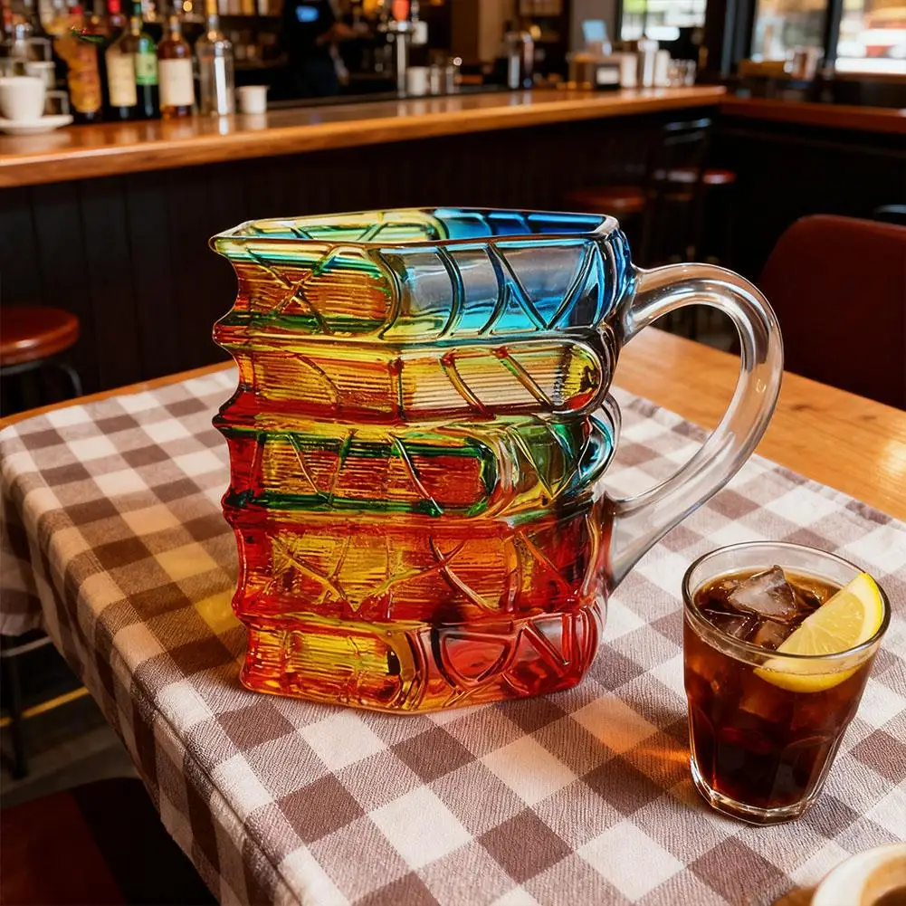 

3D Glass Painted Book Mug Book Shaped Tea Cup Gifts for Home Office Decoration Book Club Gift for Bookish Bookworm Librarian