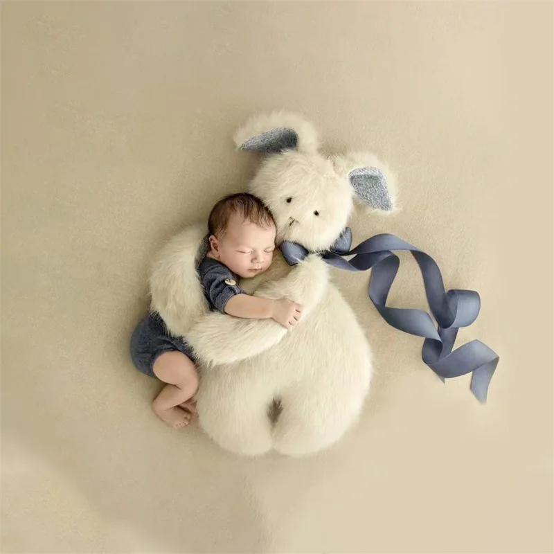 Newborn Baby Photography Props Plush Animal Bunny Doll  Posing Pillow Photo  Cushion Photography Mat