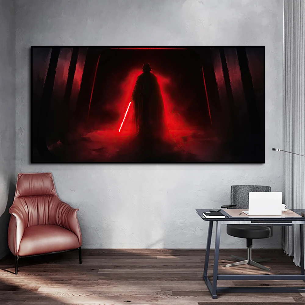 Darth Poster, Disney Star Movie Wall Art, Canvas Painting Print, Abstract Black Red Picture, Living Room, Home Bar Decor Cuadros