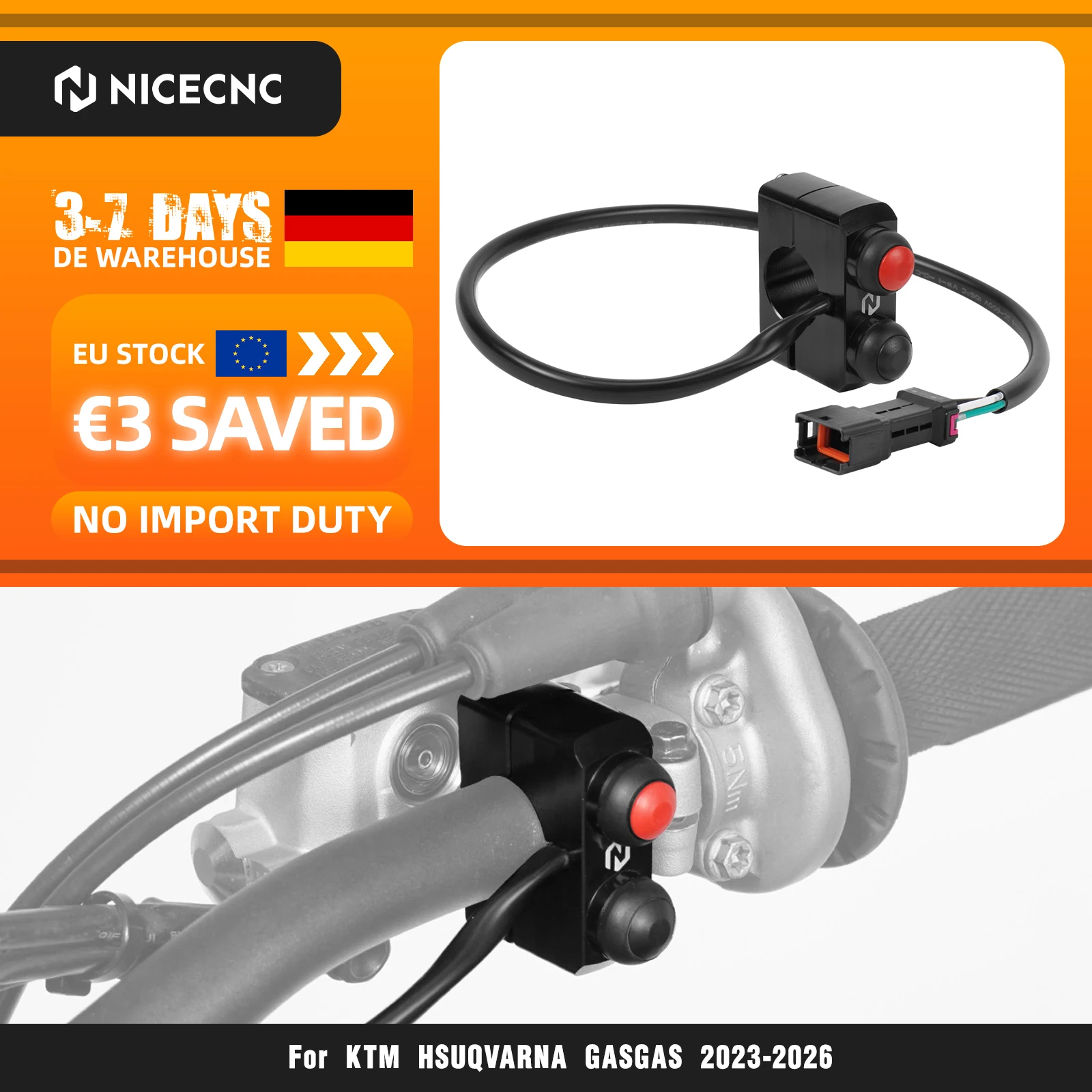 Image of (EU-Lager) Start-Stopp-Schalter für KTM EXC 300 2024 2025, passend für KTM EXC-F 350 SX 125 SXF 450, Husqvarna TE300, GasGas EC300