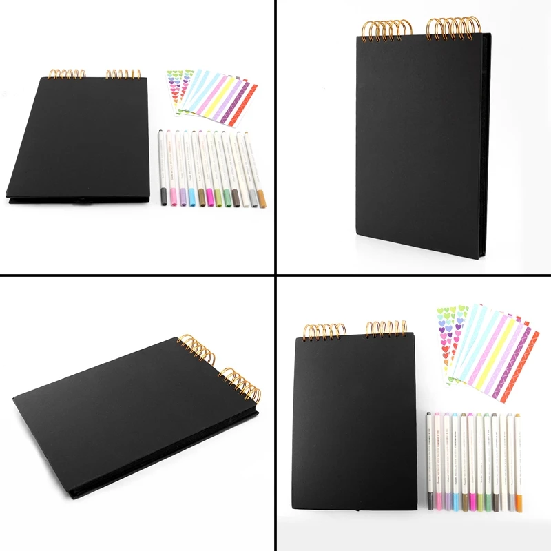 Scrapbook Photo Album With 80 Pages/40 Sheets Hardcover Craft Pages DIY Memory Books With Metallic Marker Pens