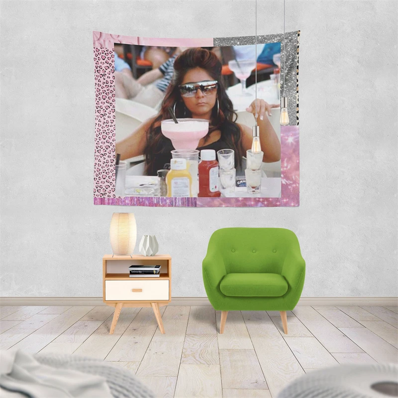 Gaslight Gatekeep Girlboss Snooki Mood Funny Meme Tapestry Wall Hanging Art for Bedroom Living Room Decor College Dorm