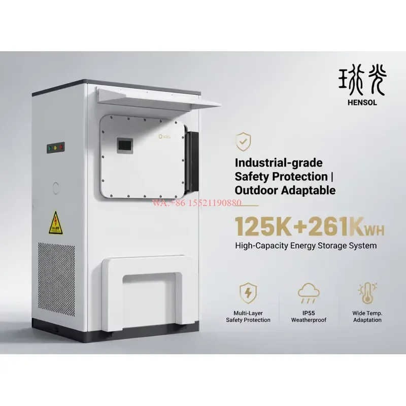 WMWMNU for HENSOL 125KW 261KWH LiFePO4 Liquid Cooling IP54 All in one Commercial Energy Storage Cabinet Charging Station for