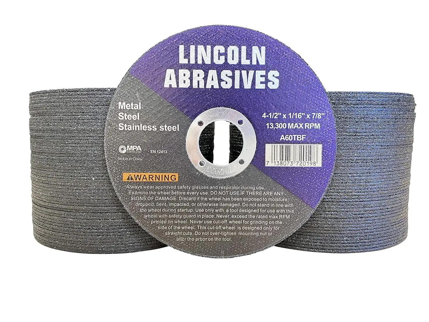 

100 Pc 4.5" Cut-Off Wheels for Metal & Stainless Steel, High-Performance Abrasive Discs