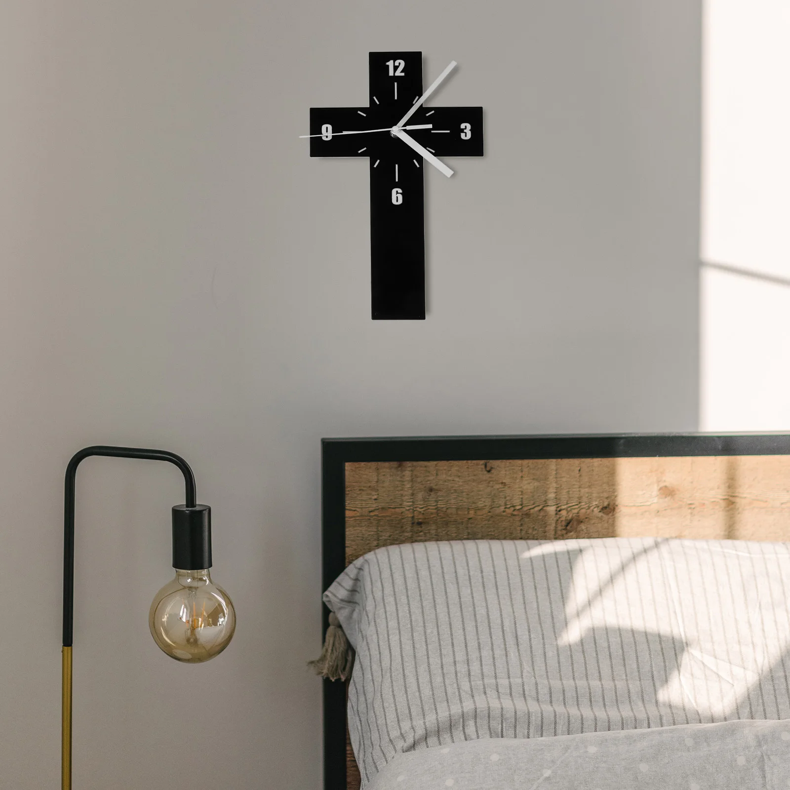 

Cross Silent Acrylic Wall Clock Operated for Home Bedroom Office Decor Decorative Wall Hanging Clock Modern Style