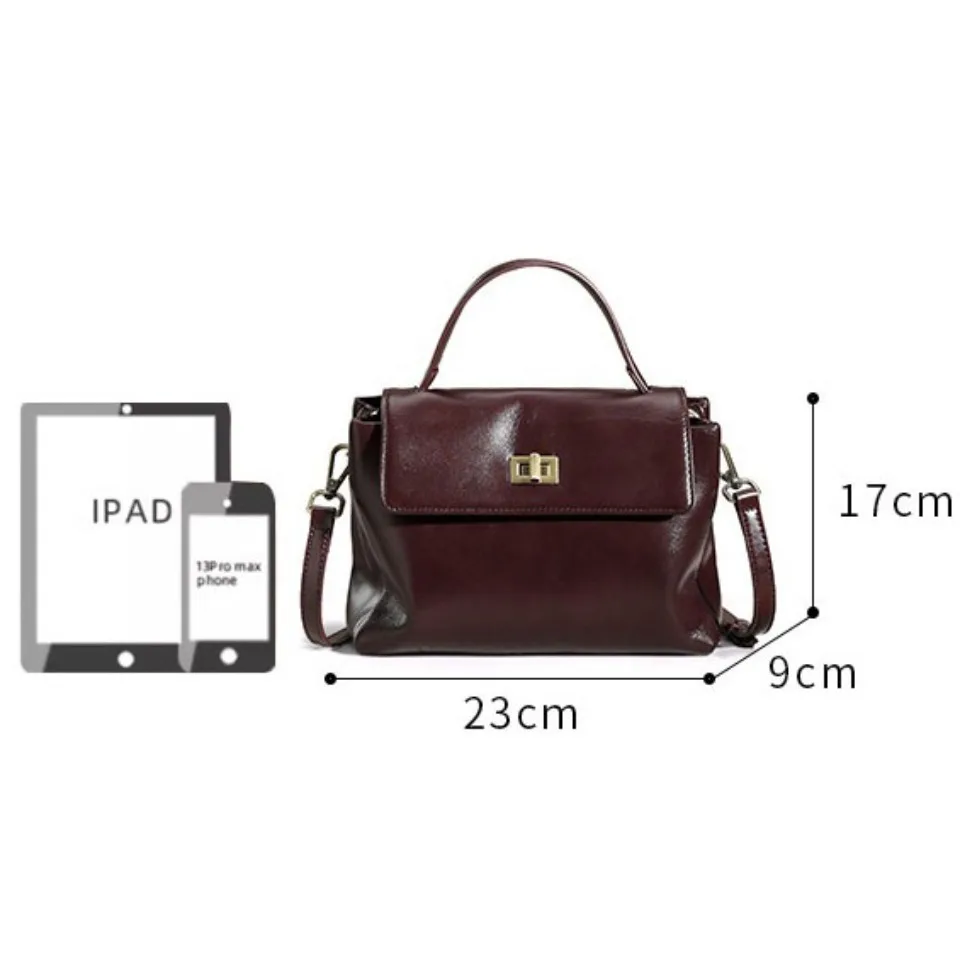 100% Skóra Naturalna Damska Torba na Ramię typu Crossbody, Luksusowa Torba Tote w Stylu Retro, Torba na Ramię do Pracy, Wysoka Jakość