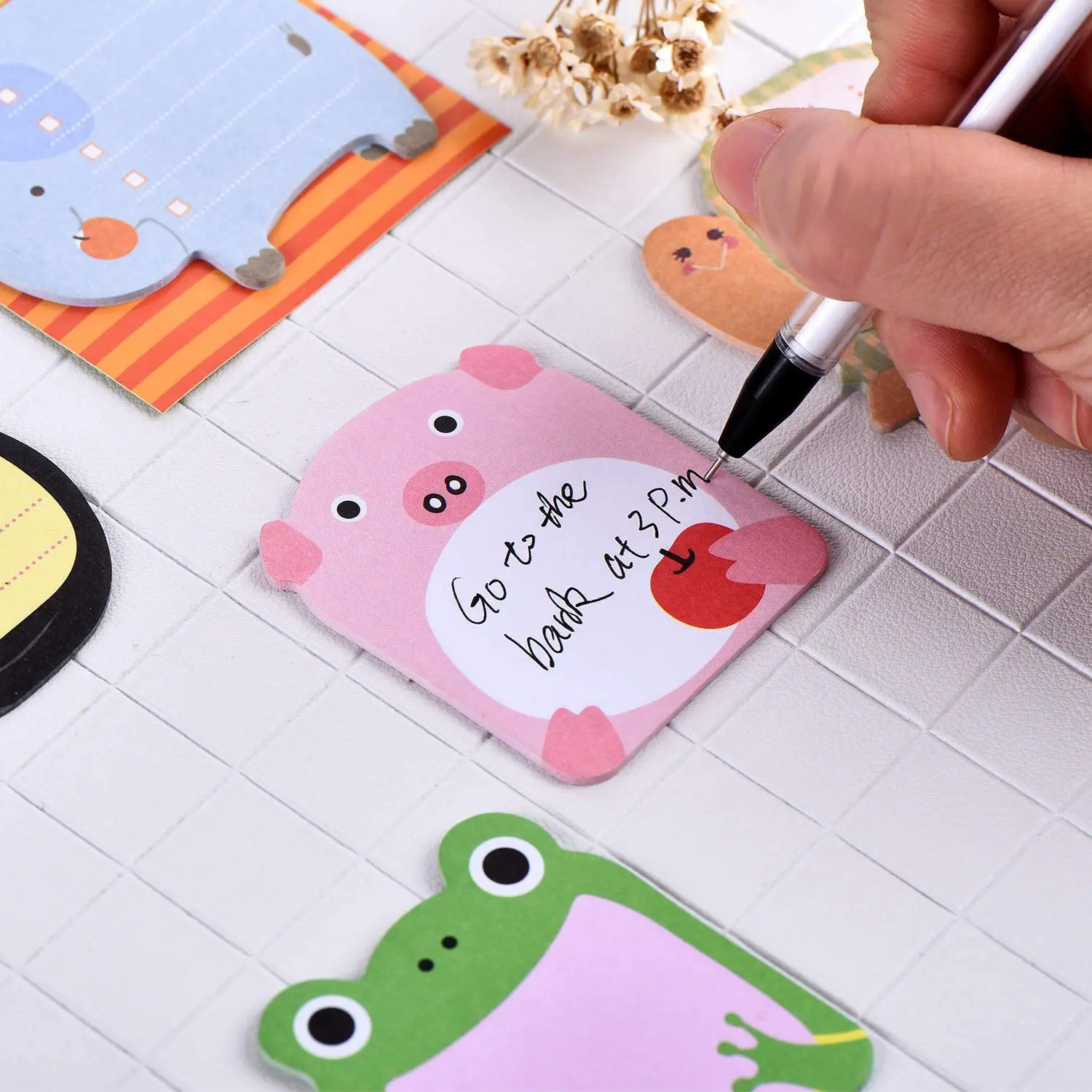 20 Pcs Cute Cartoon Animal Sticky Notes Page Markers Flags In Different Shapes Memo Notes For Students Home Office Supplies