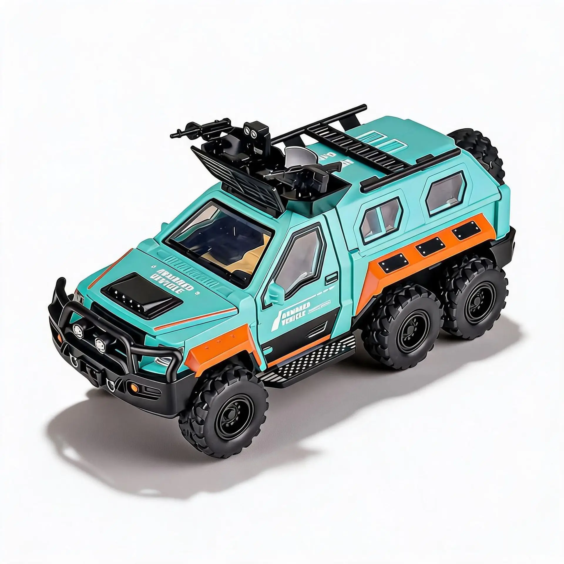 Véhicule tout-terrain blindé robuste 6x6 à l'échelle 1:24, modèle de voiture en métal moulé sous pression, décoration de maison et objet de collection