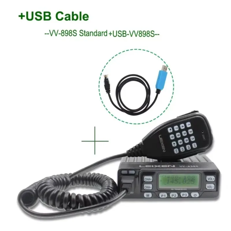 

НОВЫЙ LEIXEN VV-898S 25 Вт двухдиапазонный UHF VHF 136-480 МГц мобильный приемопередатчик любительская радиостанция VV898S с USB-кабелем PTT Автомобиль R