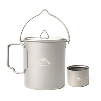 TOAKS Titanium 750ml Pot with Bail Handle and TOAKS Stove Ultralight Combo Set wiht Storage Bag Portable for Camping