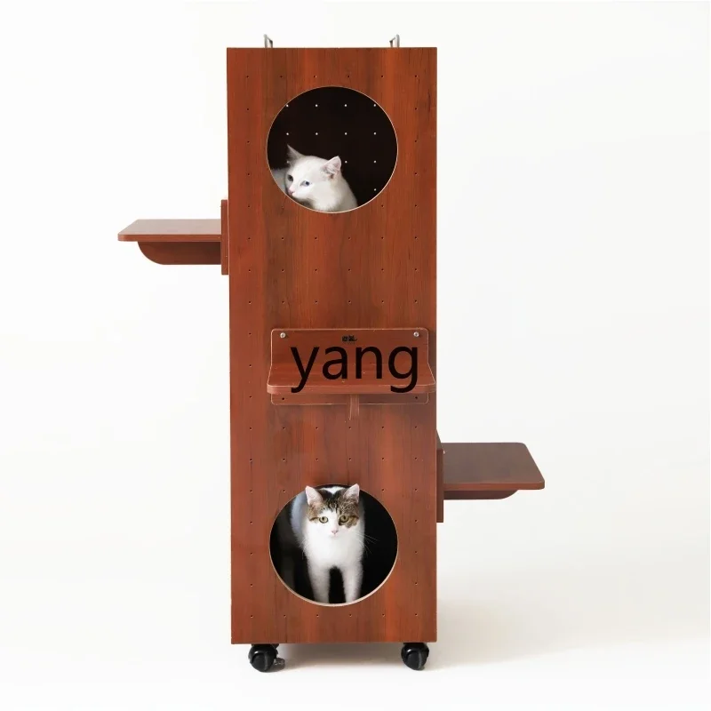 ZL three-story cat nest cat house solid wood cabinet small apartment climbing frame cat villa