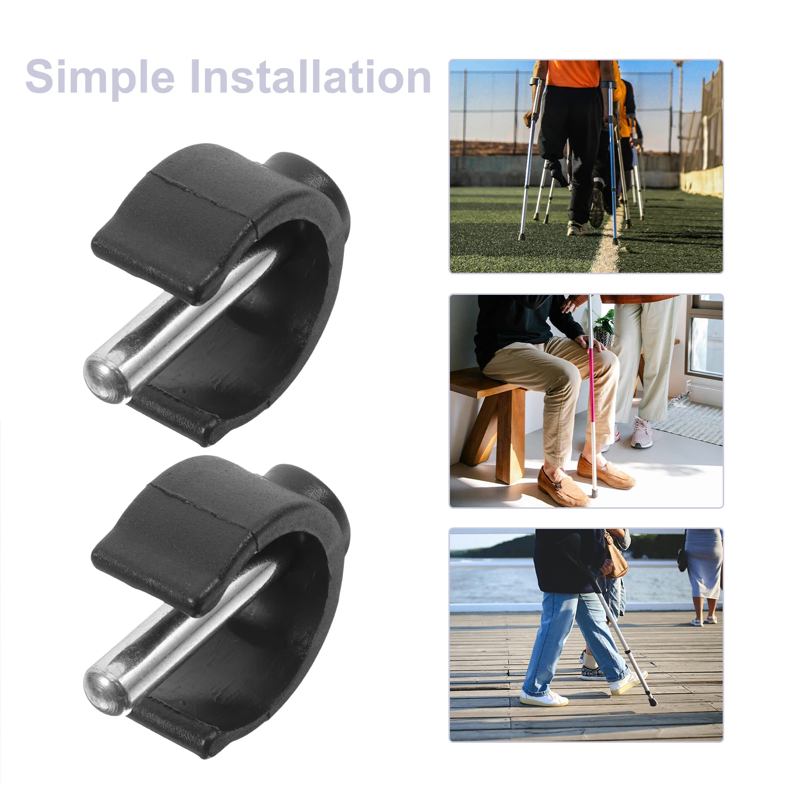 

10 Pcs Walker Clamp Accessories Crutch Hand Grips Shaped Buckles for Crutches Cane Holder Abs Clips
