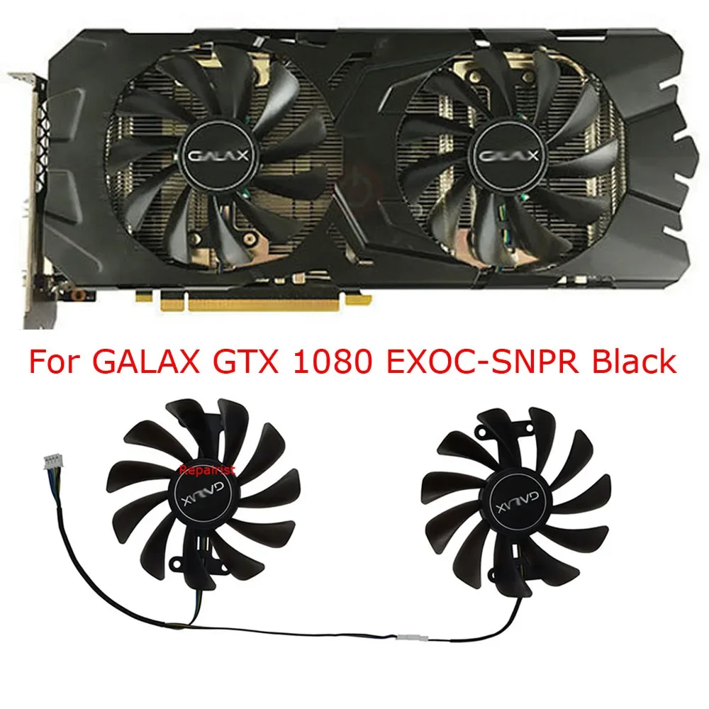 

2Pcs/Set,Video Cards Fan Cooler,For GALAX GTX1080 EXOC-SNPR BLACK,For GALAX GTX 1070 Ti EX-SNPR White,For GALAX GTX1070 EX