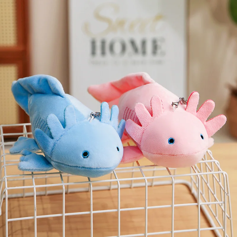 23cm Cute Salamander Plush Toys Kawaii Tree Frogs Backpack Pendant Soft Animal Salamandrid Axolotl Stuffed Dolls Birthday Gifts