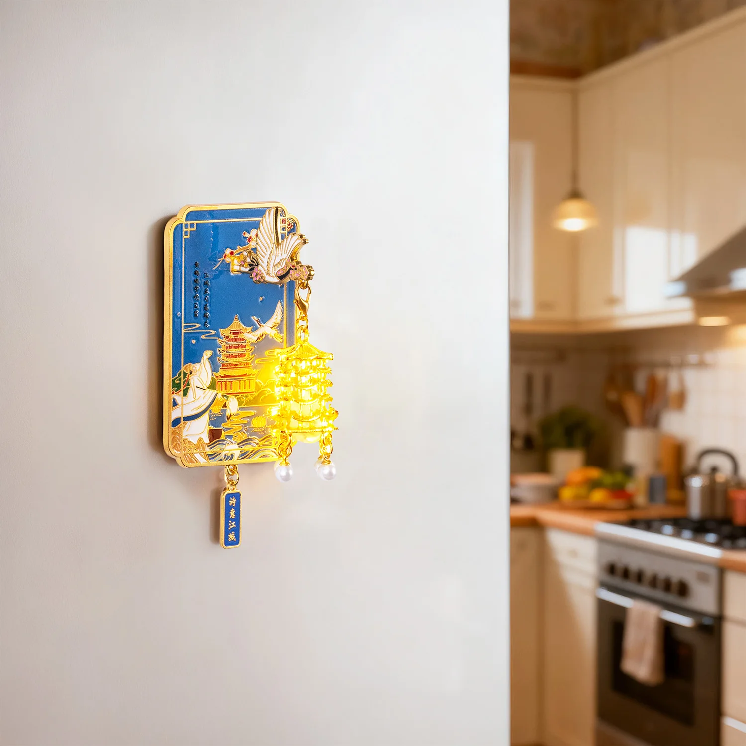 Magnetic Fridge Magnets Yellow Crane Tower Refrigerator Magnet Decoration For Christmas Party Favor Travel Birthday Gifts