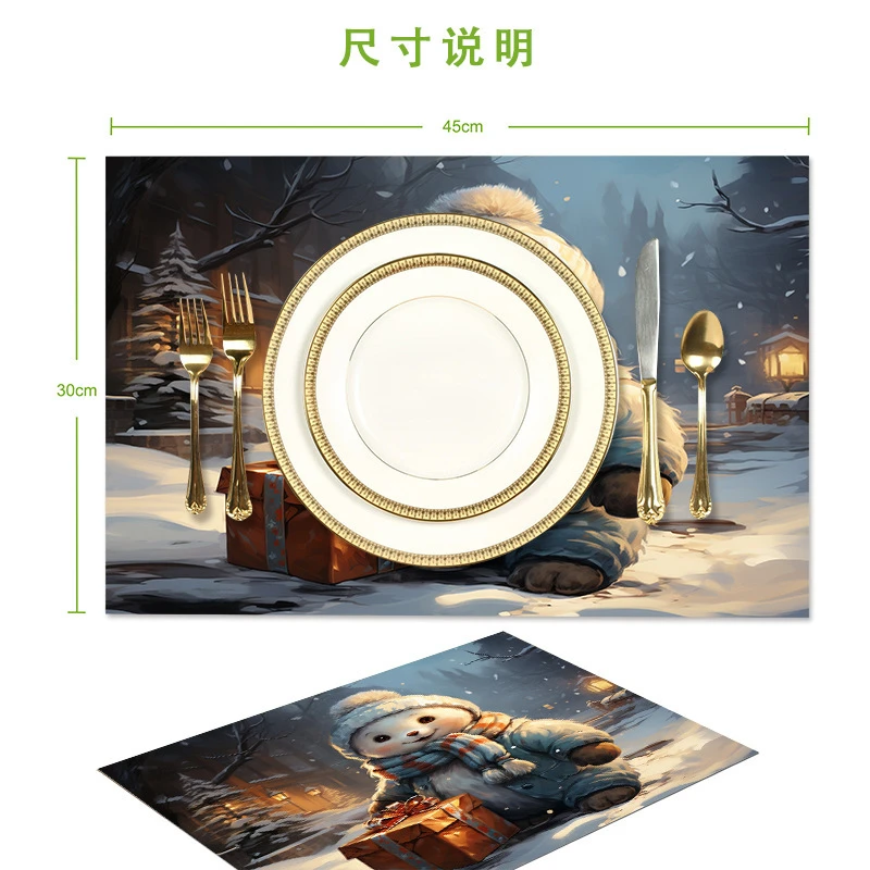 VIKAMA Warm & Lines Placemat, Washable Heat Resistant Placemat for Dining Table Kitchen