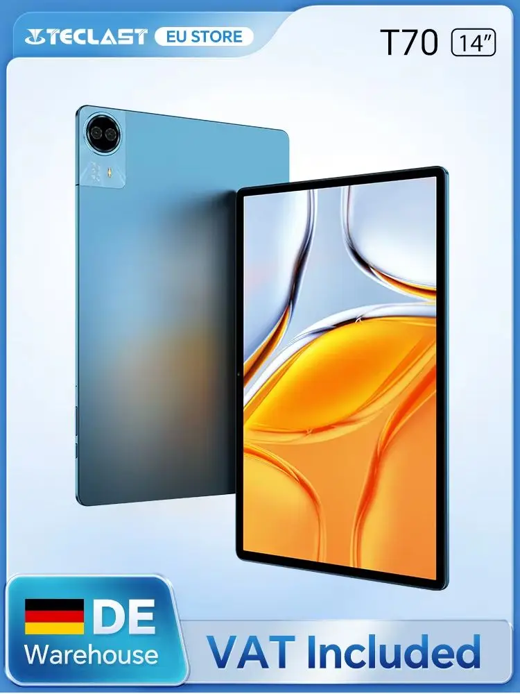 Teclast T70 2026 14-Zoll-Tablet MTK G100 20GB (8GB+12GB Erweiterung) RAM 128GB ROM 4G LTE 10000mAh 18W Schnellladung GPS Android 15 Gemini AI