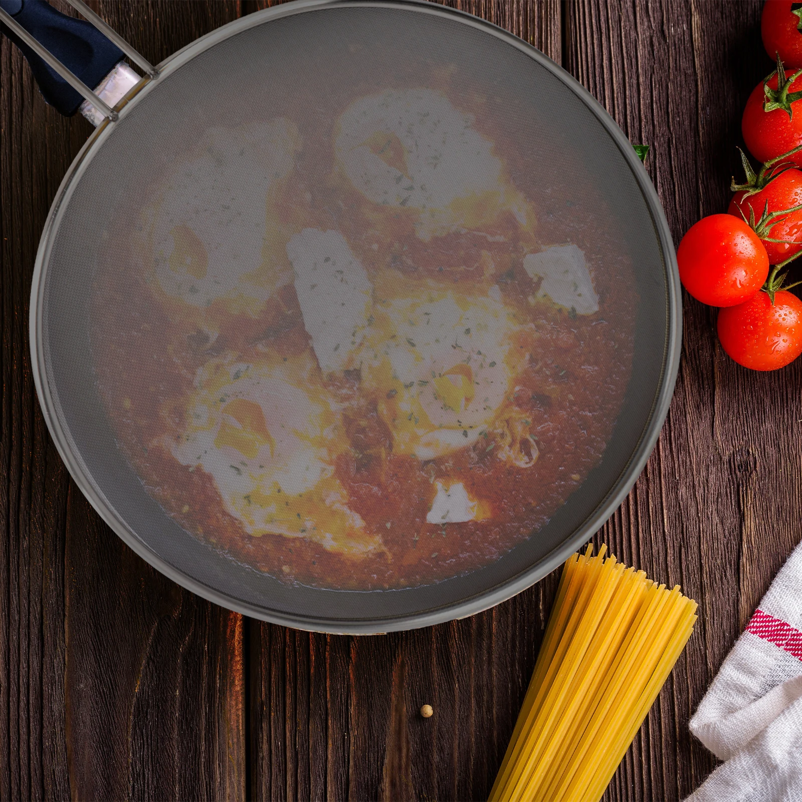 3 Buah Pelindung Anti Cipratan Stainless Steel, Saringan Jala untuk Panci, Wajan, dan Penggorengan dengan Gagang, Perlengkapan Dapur untuk Melindungi Saat Memasak