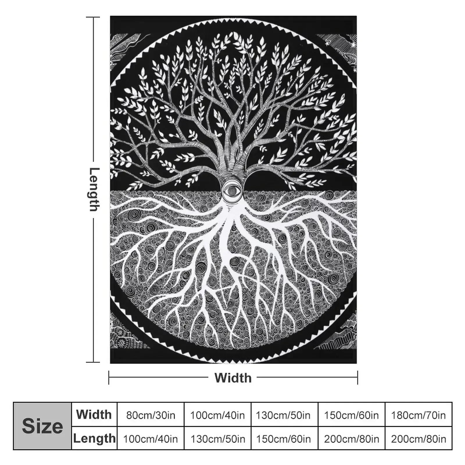 Druid Tree of LIfe Throw Blanket Soft Travel Blankets