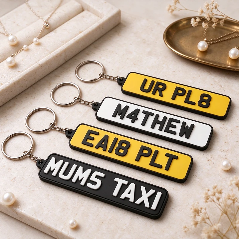 Custom Number Plate Keychain Personalized License Plate Keyring Custom Name Text Car Key Tag Driver Birthday Fathers Day Gifts