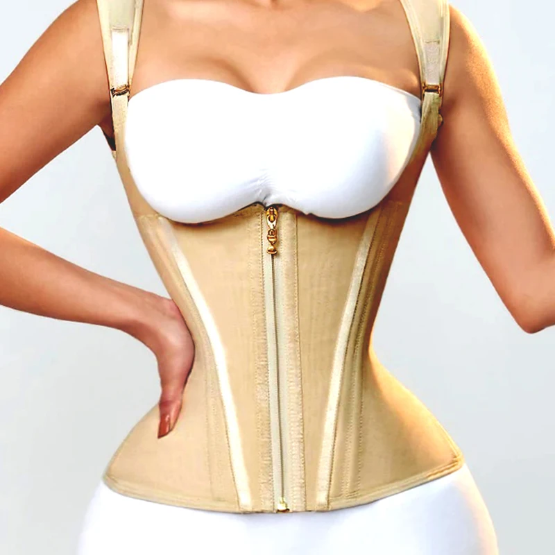 AfruliA Fajas Colombian Shapewear High Compression Girdle for Waist Trainer Slimming Sheath Tank Top Flat Belly Vest Body Shaper