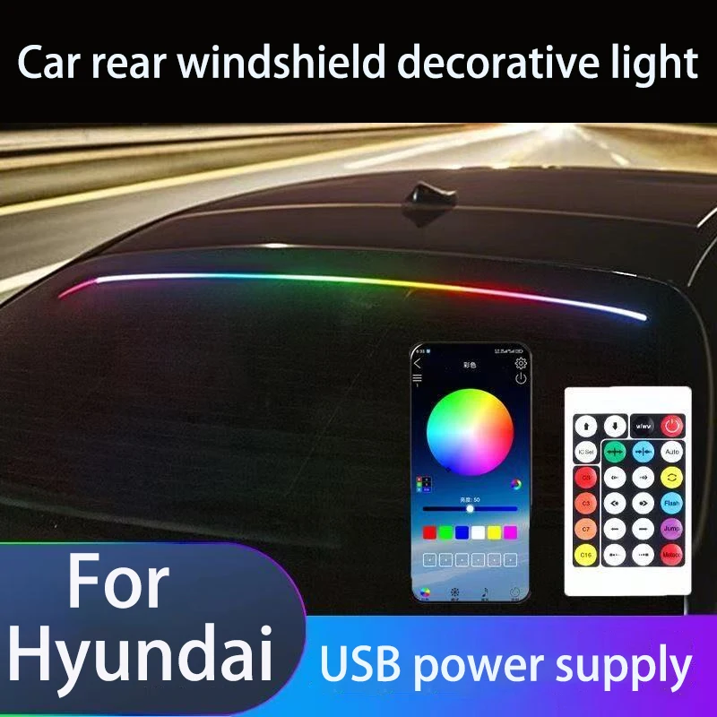 

Декоративная подсветка заднего стекла для Hyundai IX25, IX35, Azera, Antra, Mistra, Santa Fe, Tucson, Sonata; декоративные автомобильные светильники.