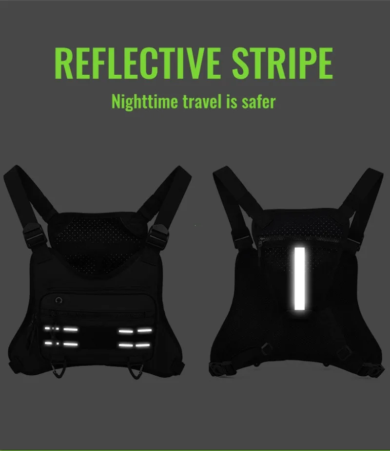 Multi Functional Tactical Chest Bag Fashionable Hip-Hop Street Chest Bag Waterproof Breathable Oxford Couple Bag Sports Backpack