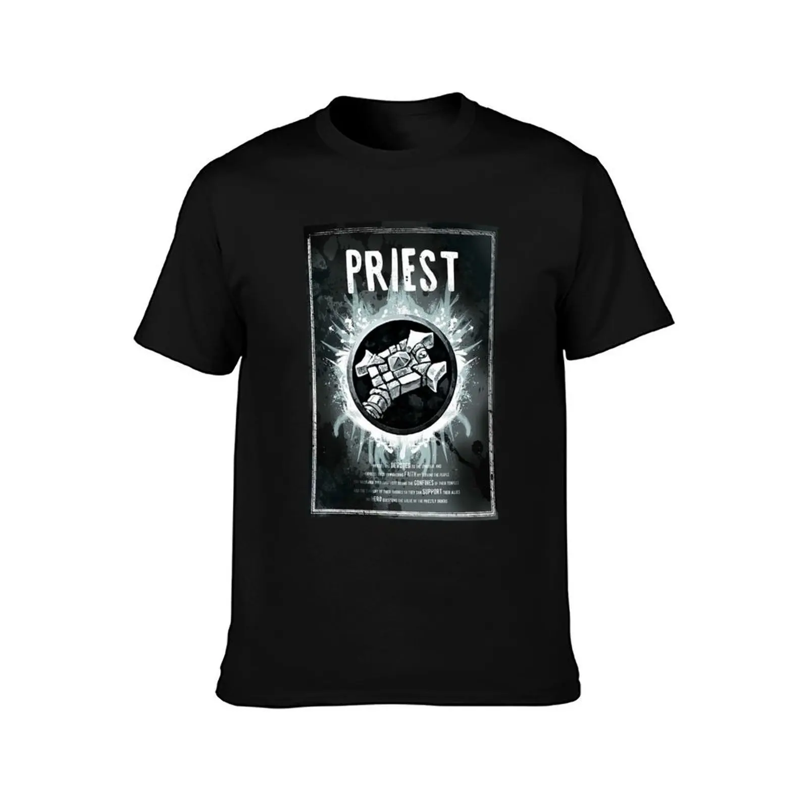 Priest T-Shirt, Summer Casual Cotton Tee, Oversized Streetwear Tops, Vintage Graphic Print, Loose Fit Short Sleeve, 100% Cotton
