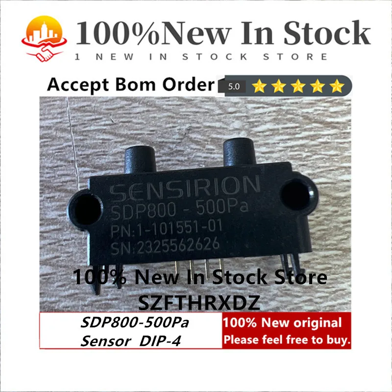 100% NEW ORIGINAL SDP800-500Pa Board Mount Pressure Sensor -2inH2O to 2inH2O Differential 4-Pin (1PCS)