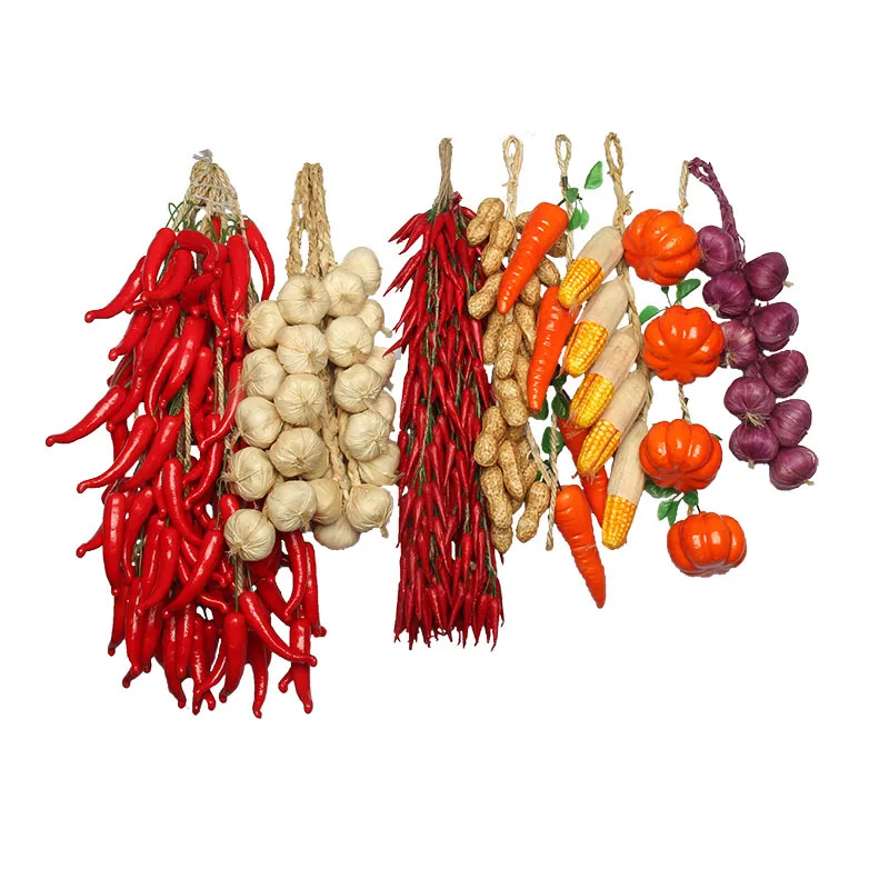 Simulation Of Vegetable Skewers Artificial Vegetables Hanging Decorations Fake Peppers Photography Props Christmas Home Decor