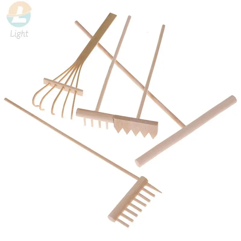 1/5Pcs Mini Bamboo Rake for Zen Garden Sand Tabletop Meditation Feng Shui Decor New