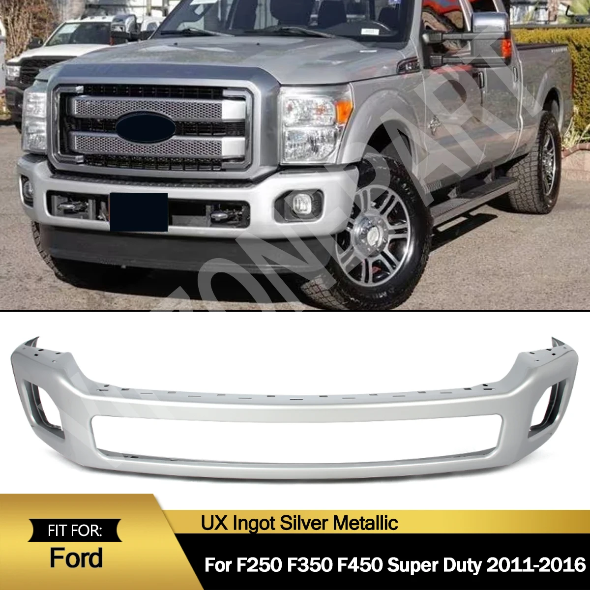 Crash-Proof Bumper Front Bumper Face Bar w/Fog Lights Hole For Ford F250 F350 F450 Super Duty 2011-2016 Front Surround Body Kit