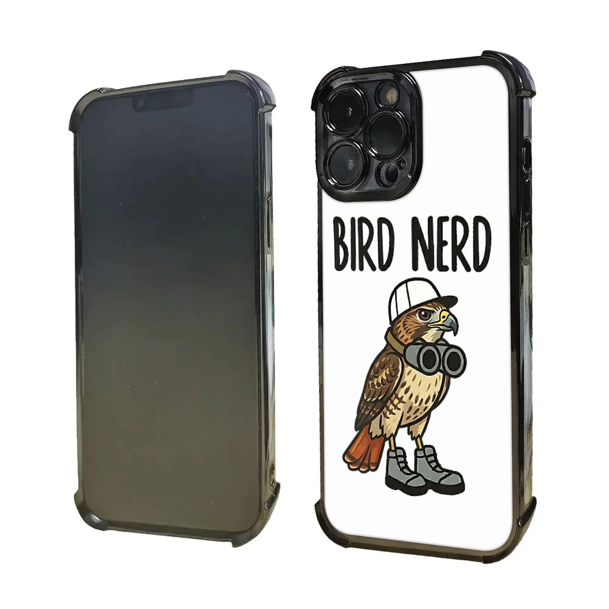 Funny Bird Nerd Watching Red Tailed Hawk Nature Art Phone Cover Electroplating Process phone case for iPhone Various Models view 4