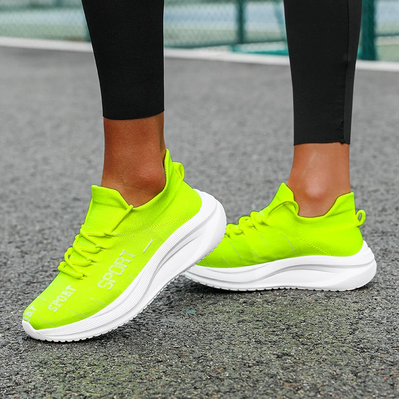 Neutral High-Tech Knitted Running Shoes 3D Airflow Mesh Quantum Cushioning Midsole for Gym Jogging Commuting Non-Slip Honeycomb view 5