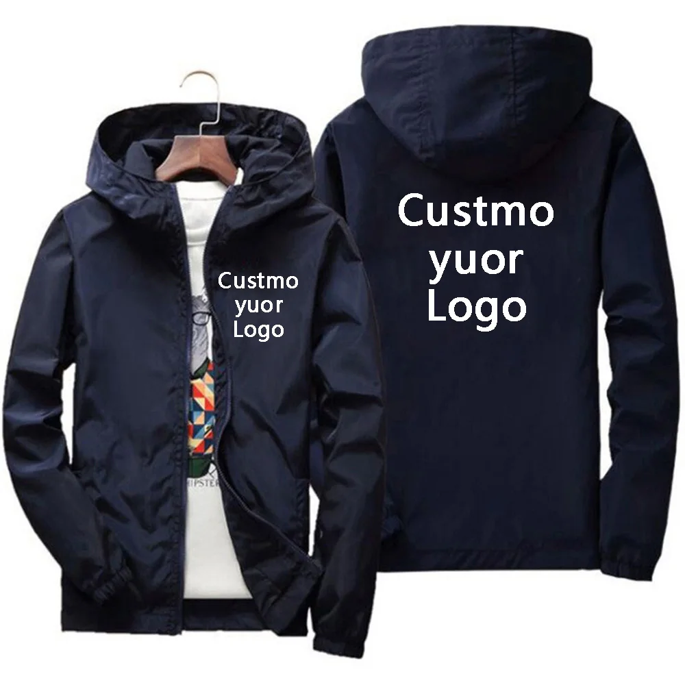 

Customized Logo trench coat jackets, fashionable outdoor street men's jackets, customizable photos, patterns, etc.