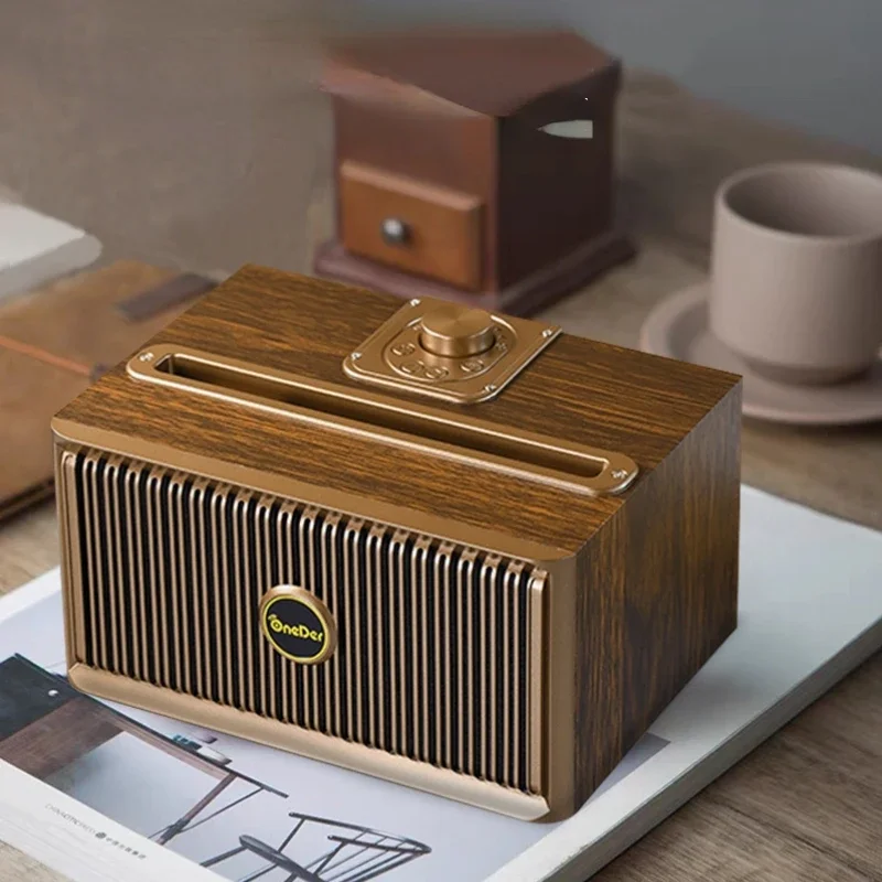 Walnut Bluetooth Speaker, Retro Knob Radio, Dual Sound System, USB Player, Living Room Decoration, Stylish Sound, Elegant