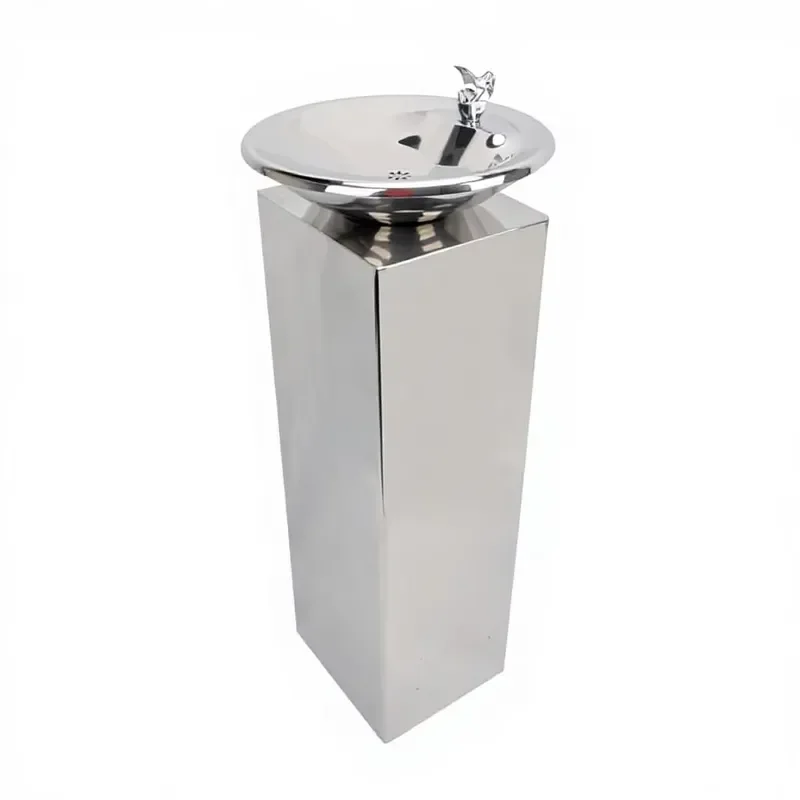 304 Stainless Steel Outdoor Direct-Drinking Single Basin Filtration Purified Water Pedestal Sink Floor Mounted for Garden