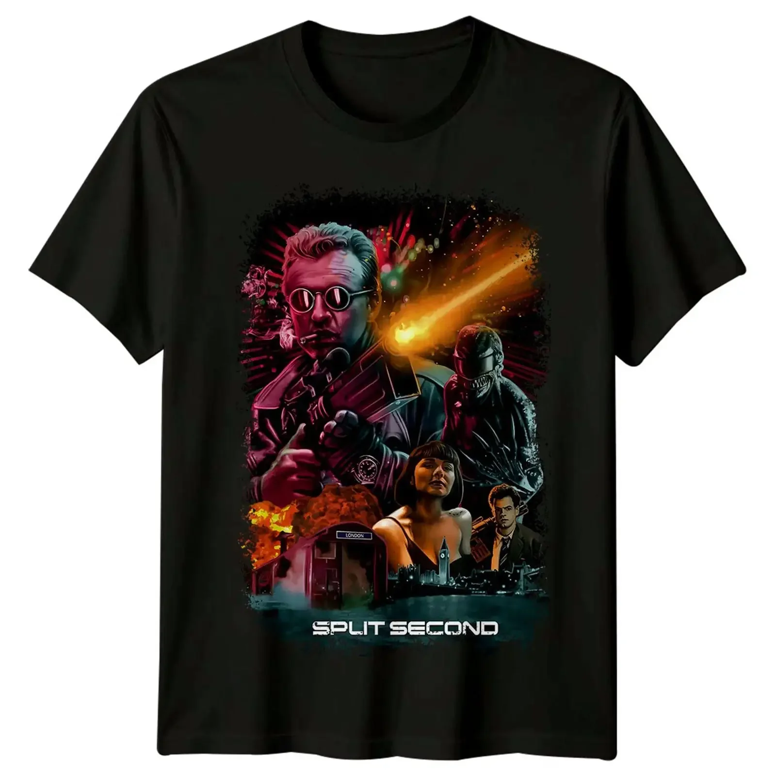 Split Second 1992 Movie Poster Inspired T Shirt Retro  vintage Washed Unisex Casual designer clothes graphic Soft streetwear